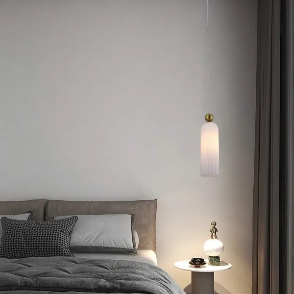 Lustră suspendată pe cablu PIEGA 1xE14/40W/230V alamă/albă