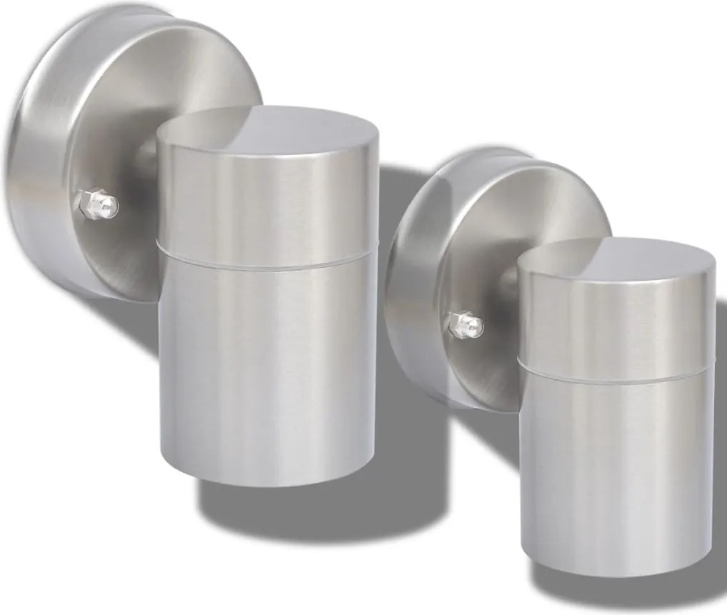 vidaXL Corp iluminat perete exterior 2 buc, oțel inoxidabil, jos