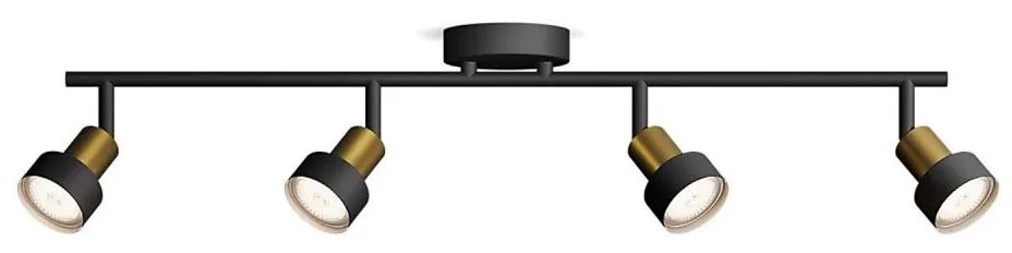 Spot Philips CONDUIT 4xGU10/5W/230V negru/alamă