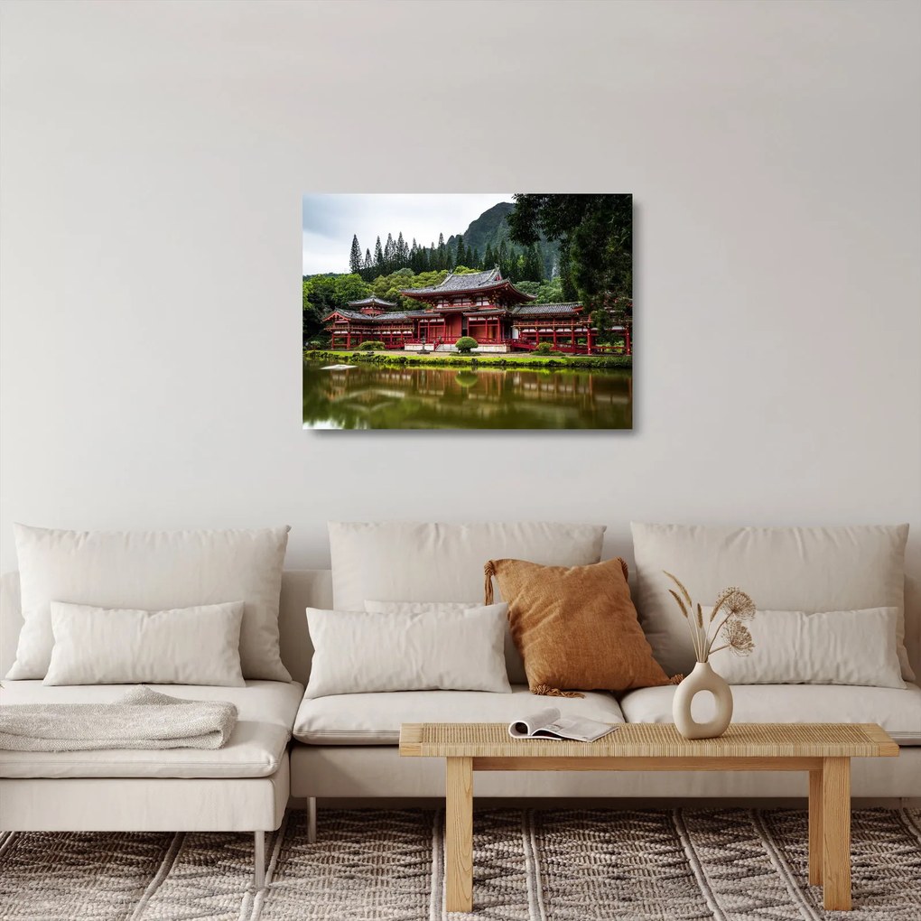 Tablou pe sticlă - arhitectura Chinezească (70x50 cm)