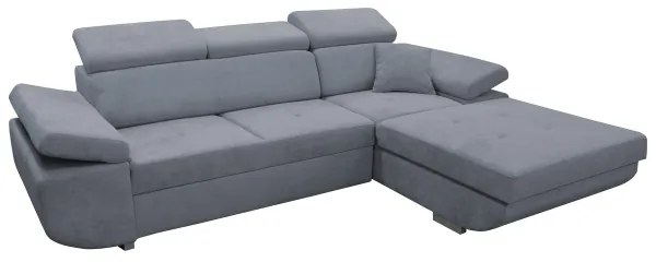 Colțar extensibil CASTELO cu spațiu de depozitare, în L, varianta dreaptă, gri închis