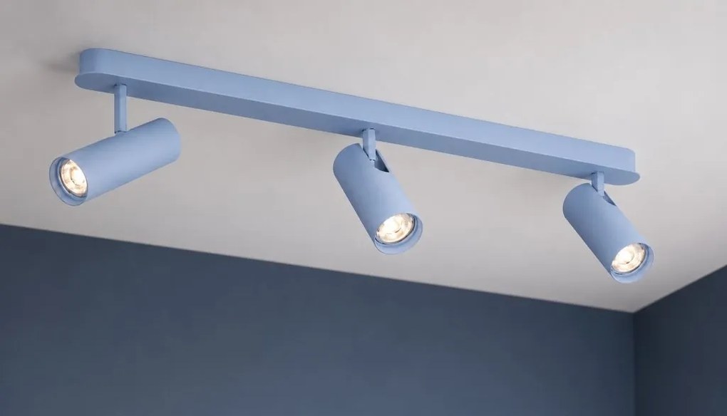 Plafoniera cu 3 spoturi directionabile cu bec GU10 Linca blue