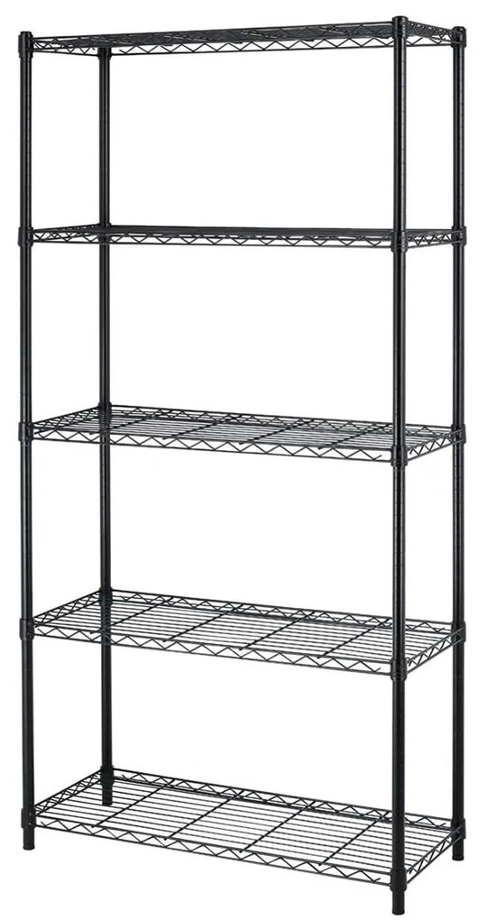 Etajera metalica 56x35x160 cm 5 rafturi Negru