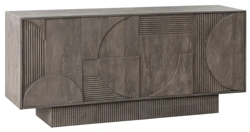 Comoda TV cu model optic 3D, Lemn mahon gri, ART DECO 170cm