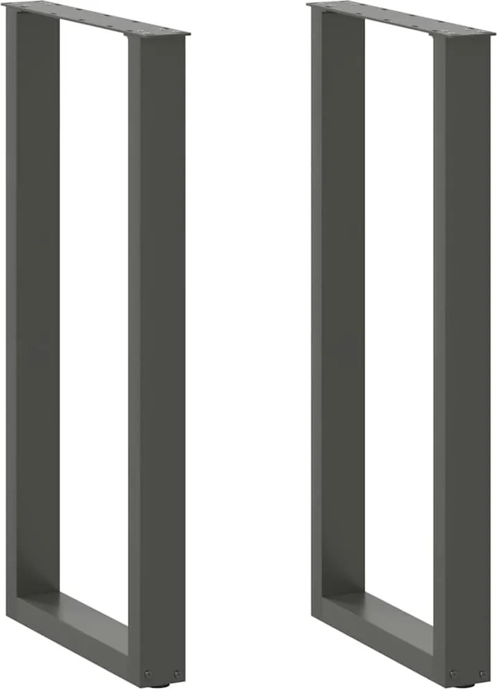 vidaXL Picioare de masă de bar în formă de U, 2 buc., antracit, 40x(100-101) cm, oțel