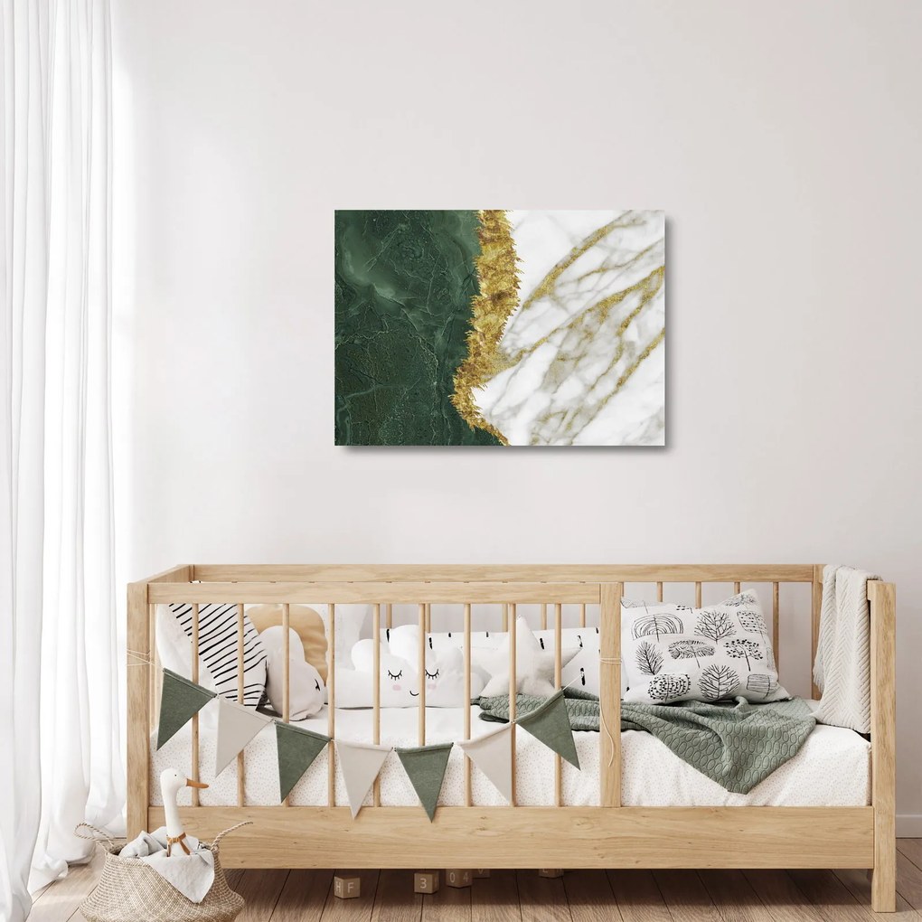Tablou pe sticlă - Marmură verde N⁰1 (70x50 cm)