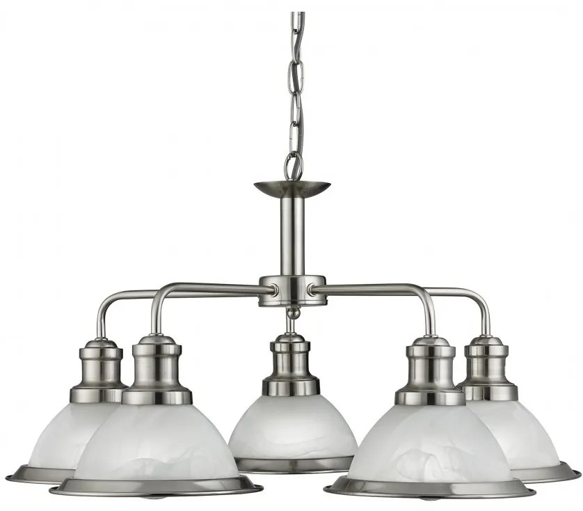 Lustra suspendata design clasic Bistro 5L argintiu satin 1595-5SS SRT