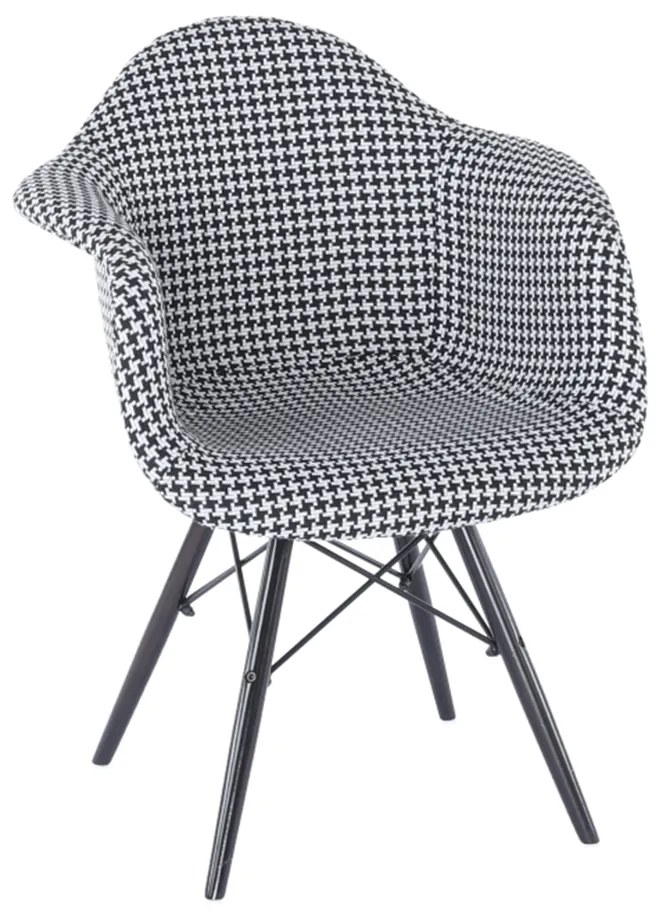 Fotoliu, textil cu model/lemn masiv, AMPER