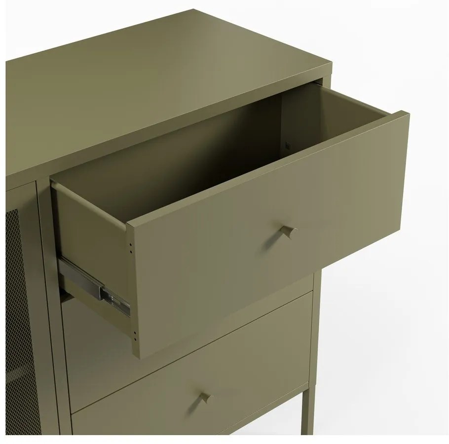 Comodă verde din metal 140x90x40 cm Fayna – Marckeric