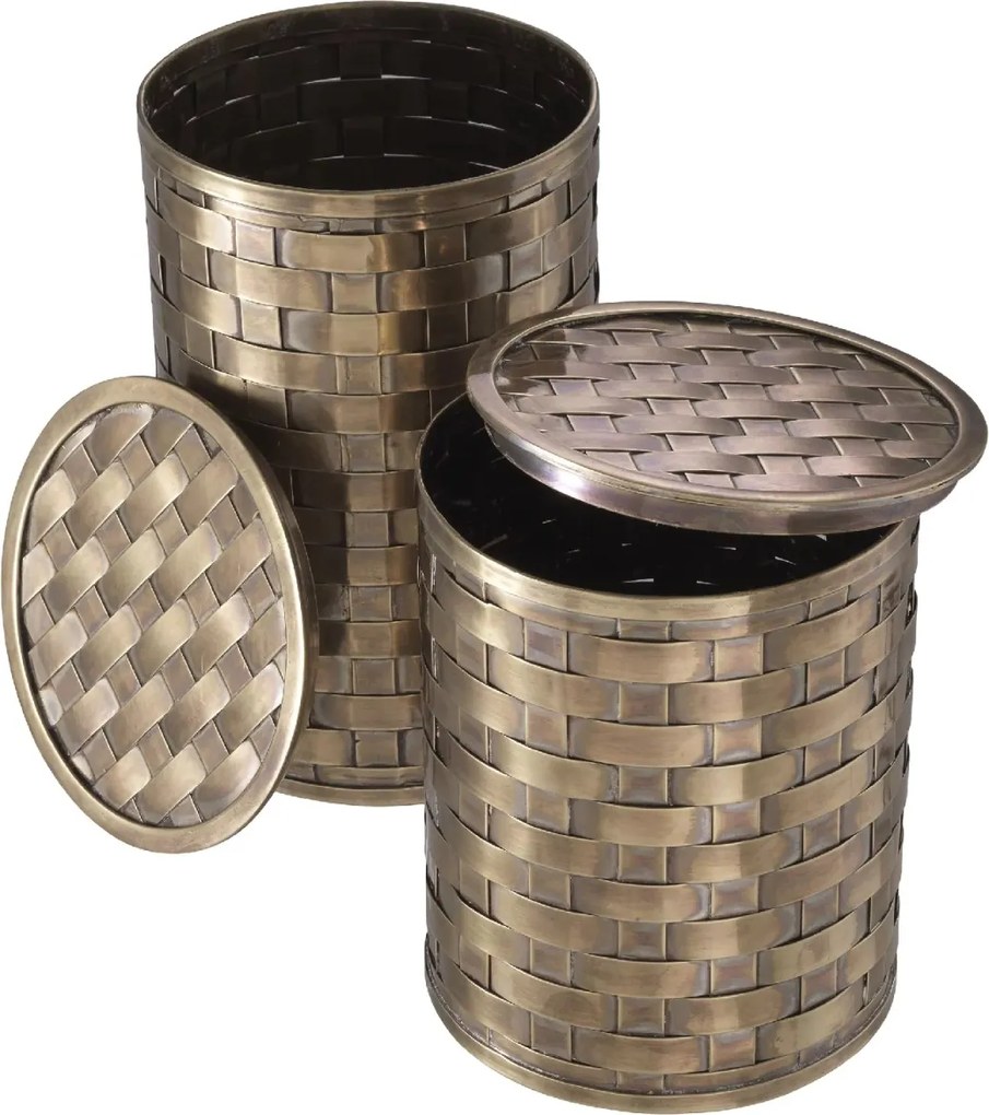 Set de 2 cutii din alama/ Accesoriu pentru masa de machiaj Lausanne vintage