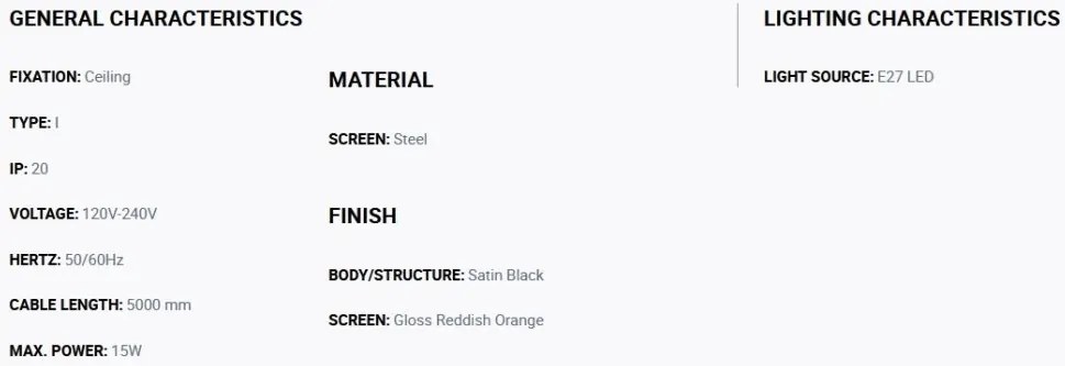 Lustra cu 3 pendule metal TATAWIN M orange