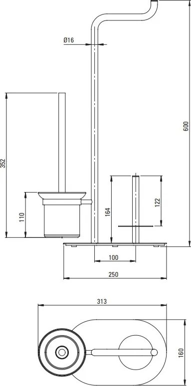 SILIA Suport Hârtie Igienică Stativ - 3 Funcții Finisaj: Titan ADI_D732