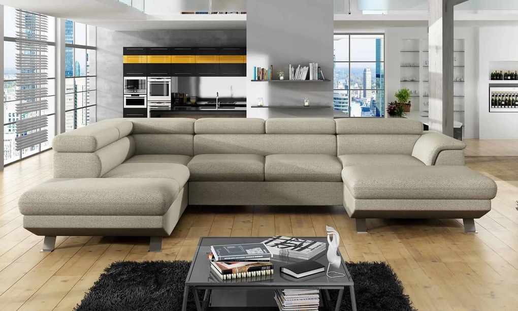 Coltar living extensibil Phoenix XL pe stanga – L340 x l220 x h98 cm