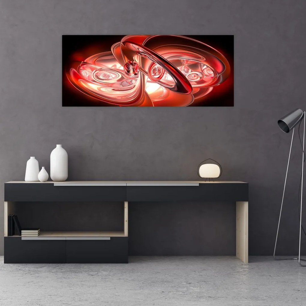 Tabloul - forme roșii (120x50 cm)