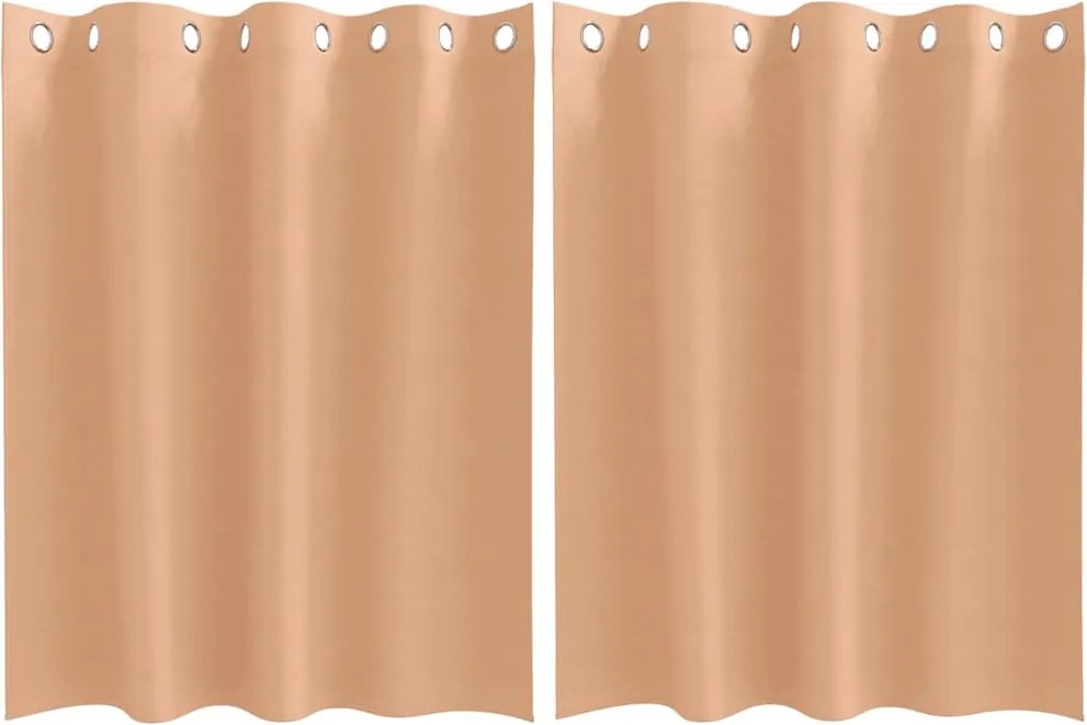 vidaXL Perdele Opaque cu Inel 2 pcs Maro deschis 140 x 140 cm