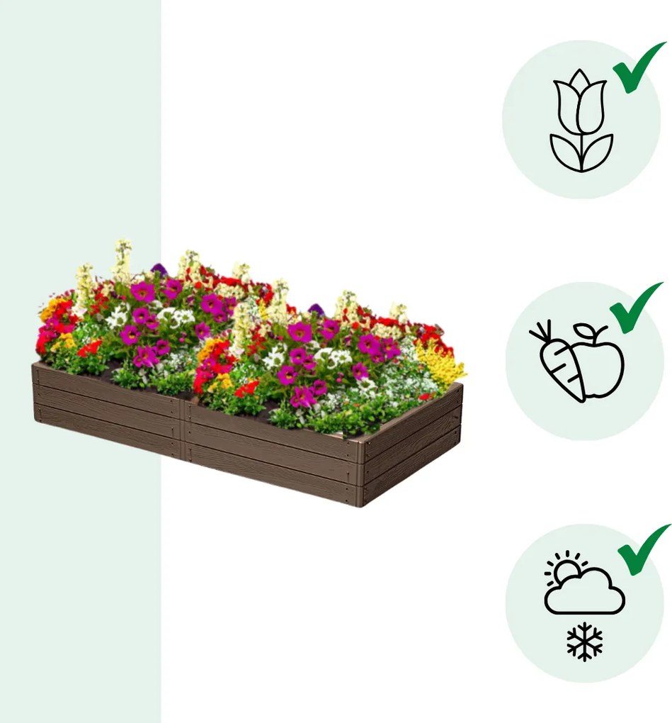 Strat înălțat  WOODY 149x75,6x25cm, maro Prosperplast