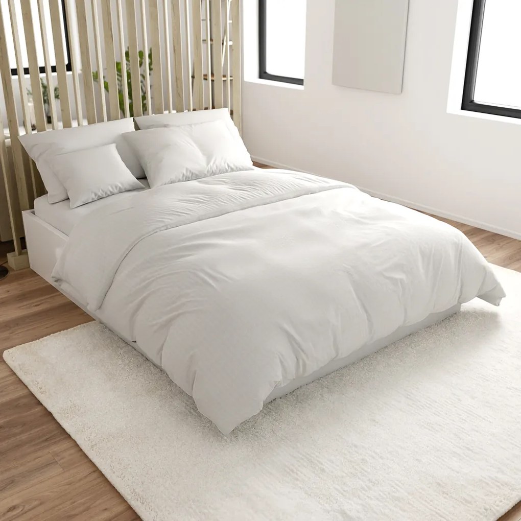 Lenjerie de pat creponata DENYX alba Dimensiune lenjerie de pat: 70 x 90 cm | 140 x 200 cm
