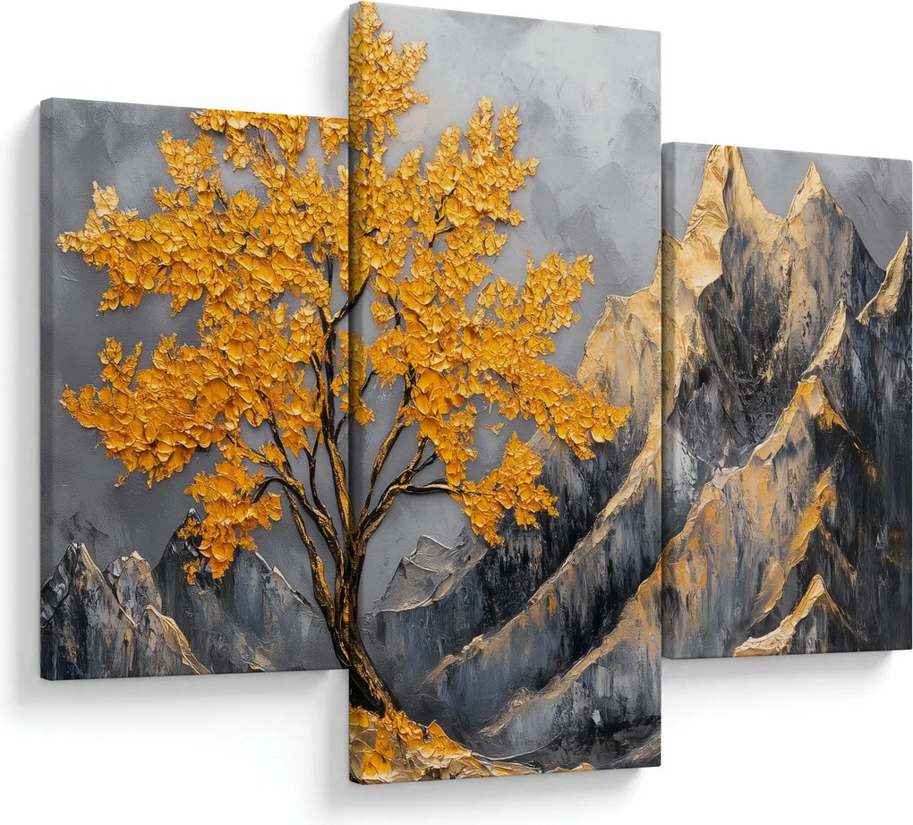 Tablou – Arbore auriu în munți (90x60 cm)