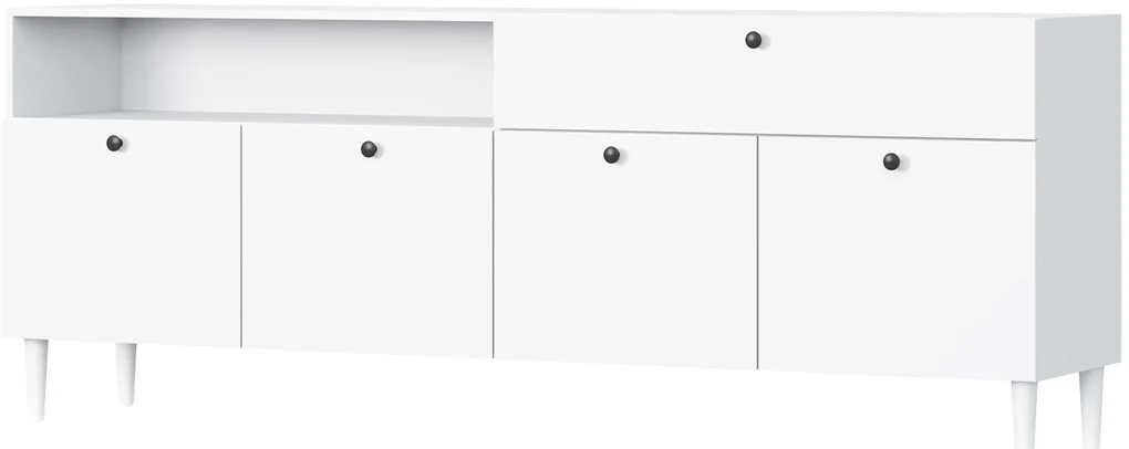 Comoda cu dulapuri si sertar DULLUM 200x75cm, alba