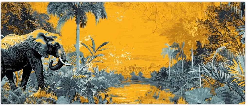 Tablou - Elefant în natură (120x50 cm)