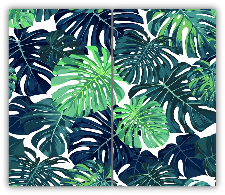 Tocator din sticla frunze tropicale