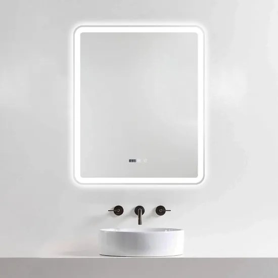 Oglindă Baie LED și Dezaburire Elit's Premium cu Senzor Touch, Lumina Rece, Caldă și Neutră, 75x90cm