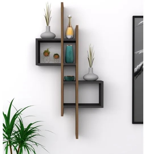 Etajeră de perete EMSE 108x53,8 cm maro/antracit