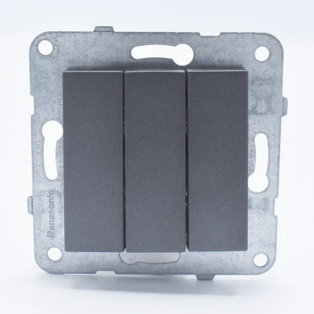 Intrerupator triplu, 10A, IP20, Grafit, Panasonic Arkedia Slim/Karre Plus Plus