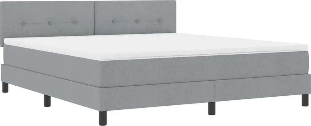 vidaXL Pat cu arcuri cu saltea Gri deschis 180 x 200 cm țesătură