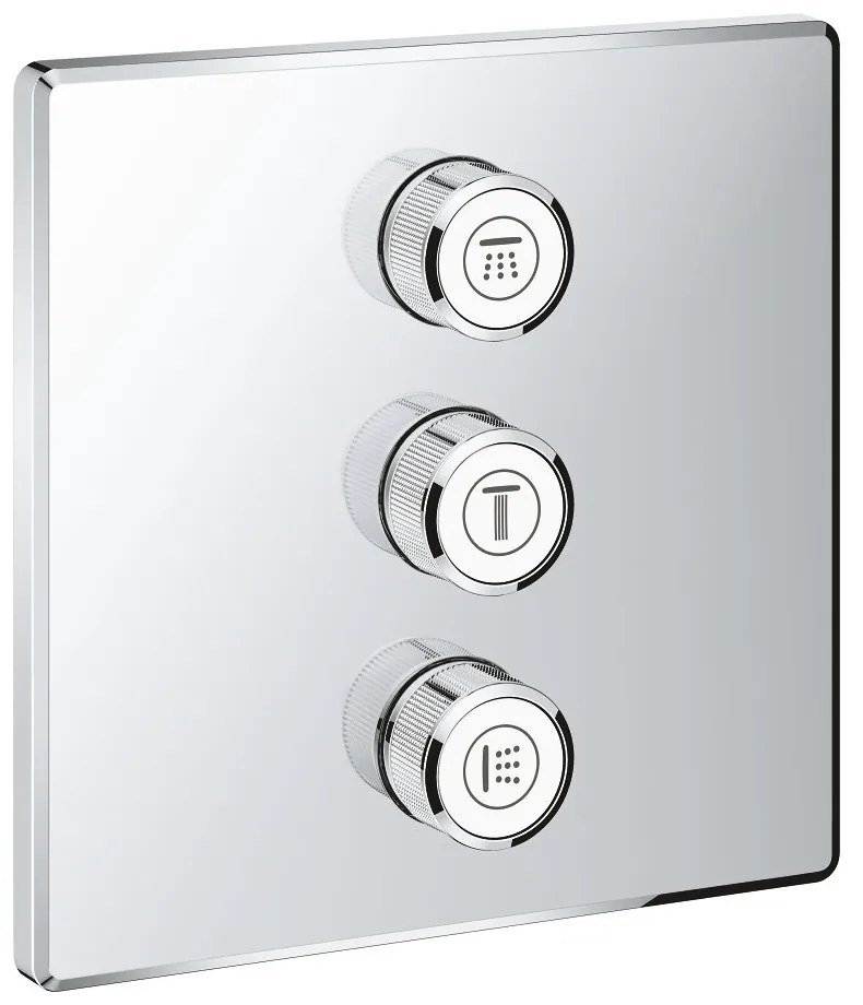 Baterie dus Grohe Grohtherm SmartControl patrata cu 3 iesiri