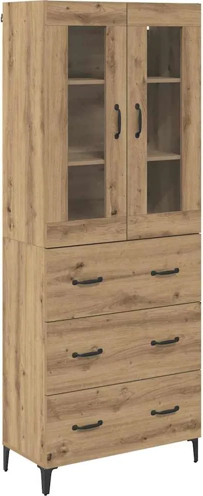 vidaXL Bufet Stejar Artizanal 69,5 x 34 x 180 cm Lemn compozit