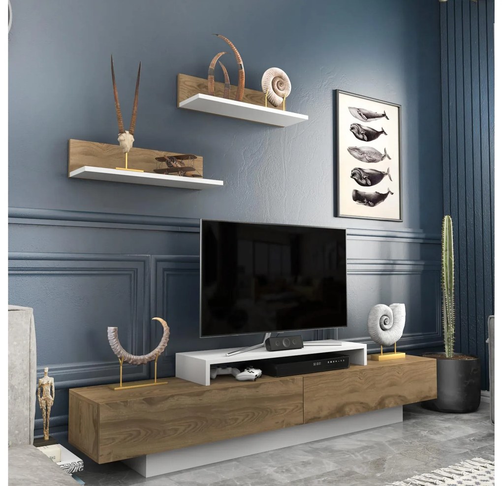 Mobilier living Lusalona (alb + Stejar). 1107304
