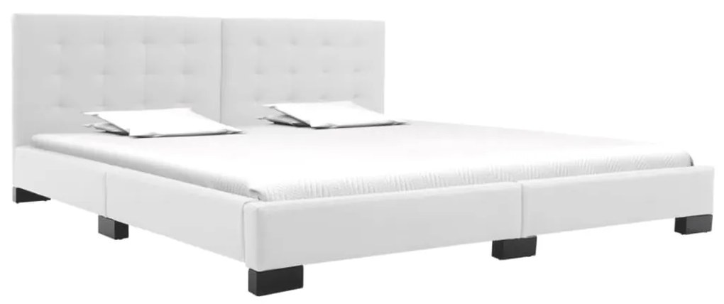 280636 vidaXL Cadru de pat, alb, 180 x 200 cm, piele artificială