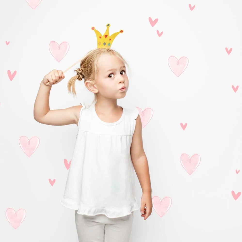INSPIO Inimioare roz - autocolante textile pentru perete
