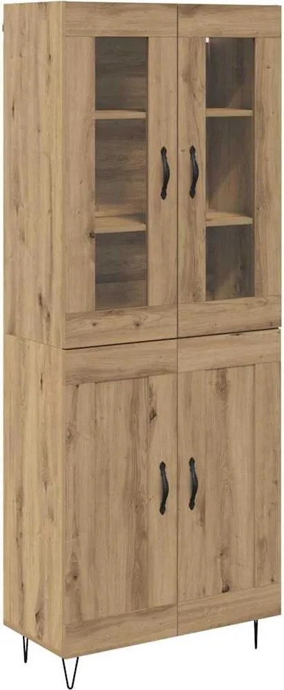 vidaXL Bufet Stejar Artizanal 69,5 x 34 x 90 cm Lemn compozit