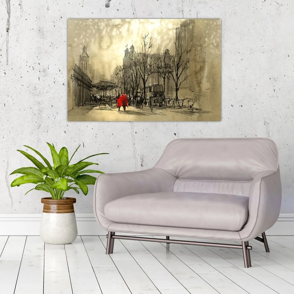 Tablou - Schiță a orașului (90x60 cm)