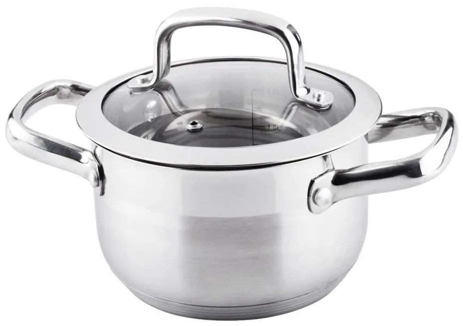 Lamart - Oală inox cu capac, diametru 16 cm