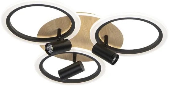 Plafonieră LED dimabilă LED/70W/230V 3000-6500K negru/maro + telecomandă