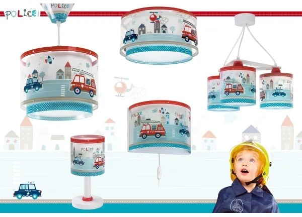 Dalber 60611N – lampă de veghe LED pentru copii POLICE, 1xG4/4W/230V, multicoloră