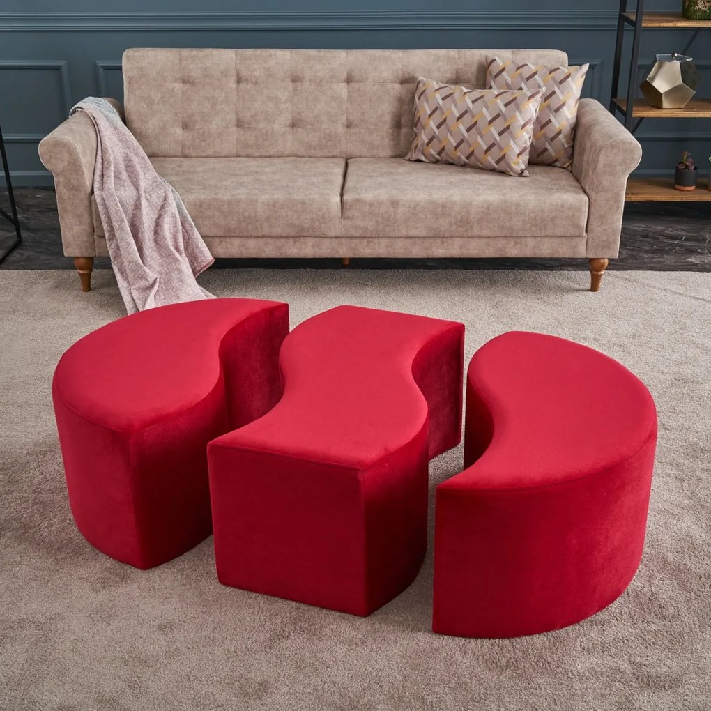 Taburet Alya Puf Red