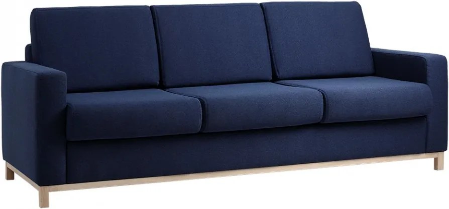 Canapea extensibila bleumarin din textil si lemn pentru 3 persoane Scandic Custom Form