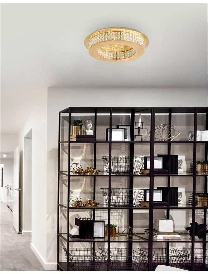 Plafoniera, Lustra LED aplicata design modern Zeffari, auriu