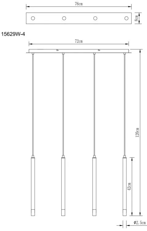 Lustra cu 4 Pendule metal alb RYAN pentru bucatarie