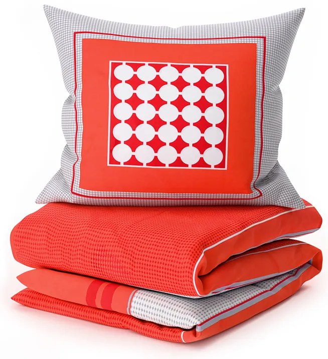 Lenjerie de pat din bumbac Renforce TABITA rosie Dimensiune lenjerie de pat: 2 buc 80 x 80 cm | 200 x 200 cm