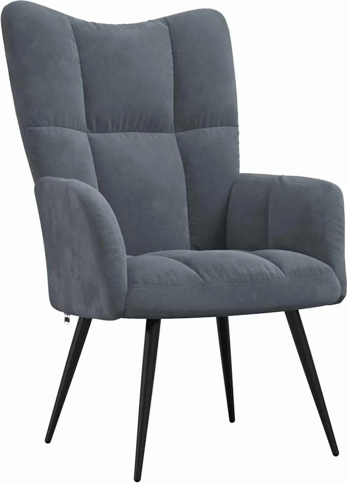 vidaXL Fotoliu de relaxare Gri închis 70 x 61 x 96,5 cm Catifea
