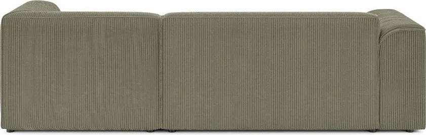 Colțar verde cu tapițerie din catifea reiată (cu colț pe partea dreaptă/cu șezlong) Merid – Ropez