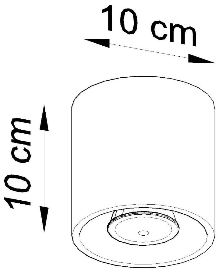 Spot gri închis ø 10 cm Roda – Sollux