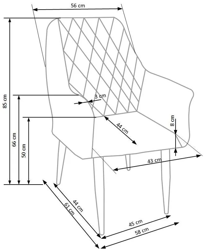 Scaun de bucaterie Ray, albastru/fag