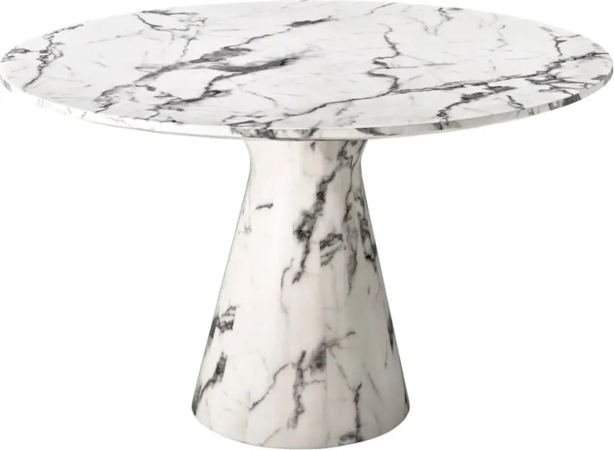 Masa dining LUX din marmura artificiala alba Turner 110661 HZ