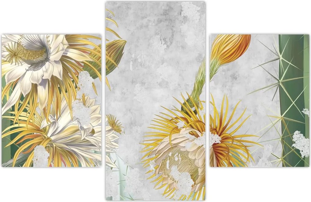 Tablou - Cactuși înfloriți, vintage (90x60 cm)